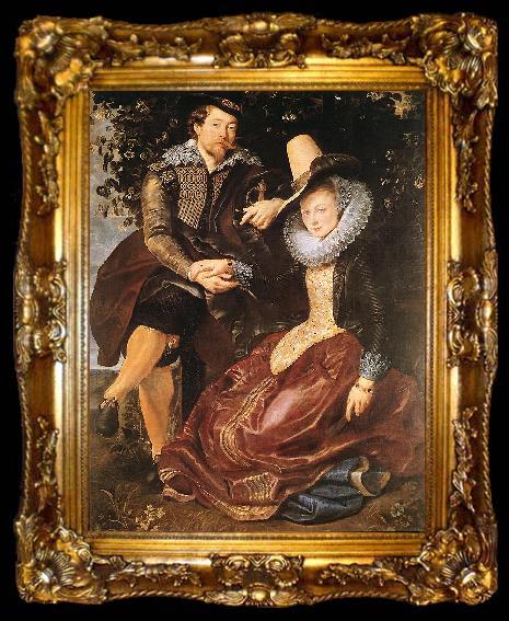 framed  RUBENS, Pieter Pauwel The Artist and His First Wife, Isabella Brant, in the Honeysuckle Bower, ta009-2
